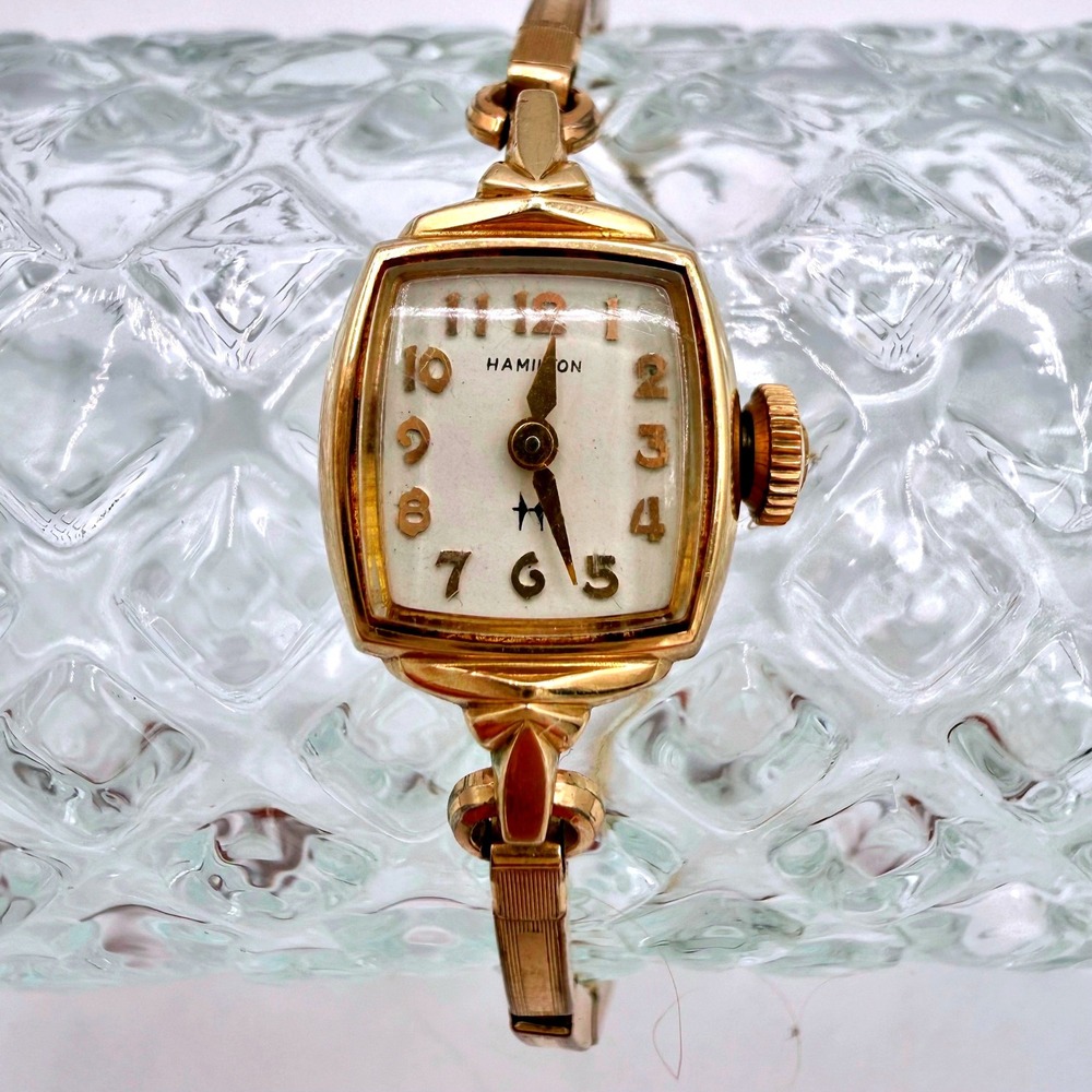 Vintage Hamilton Ladies 10K Gold Filled Watch Admiral Expansion Band